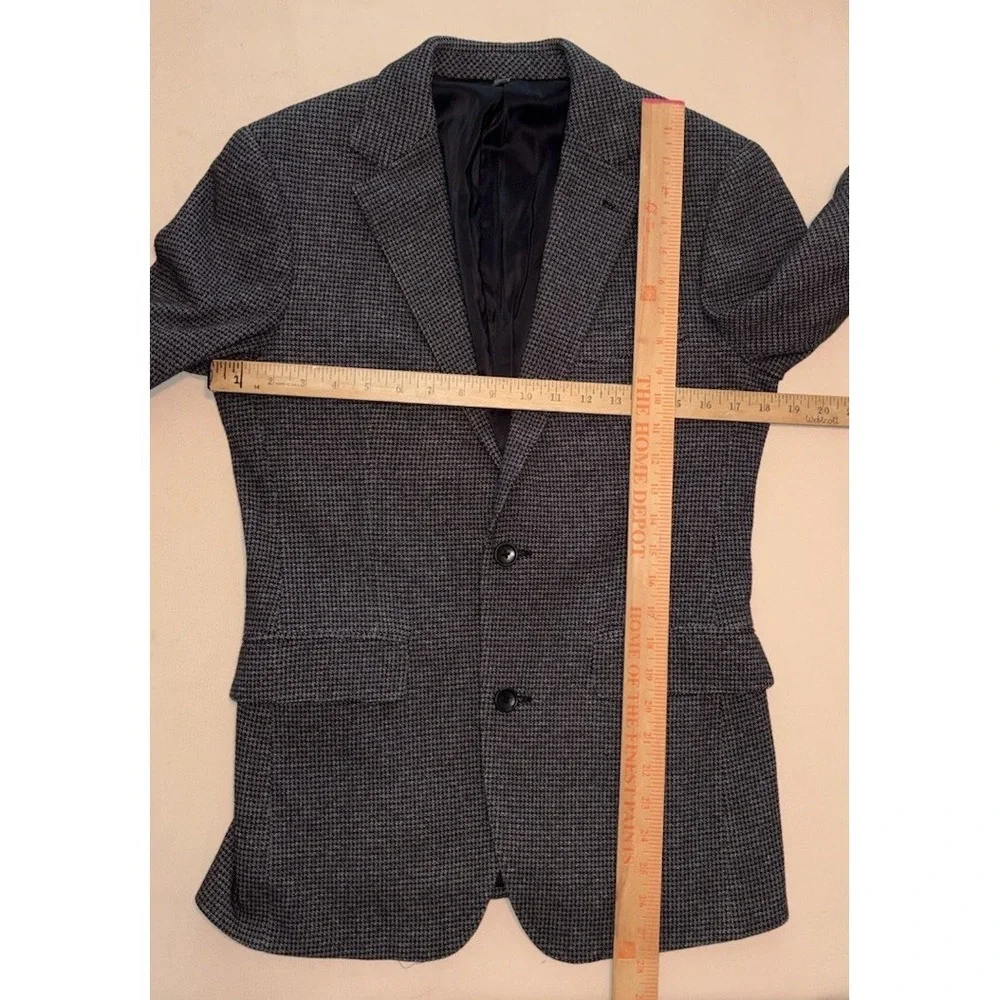 Bonobos Jetsetter Italian Knit Blazer 36R Slim Fit Gray Black Micro Houndstooth